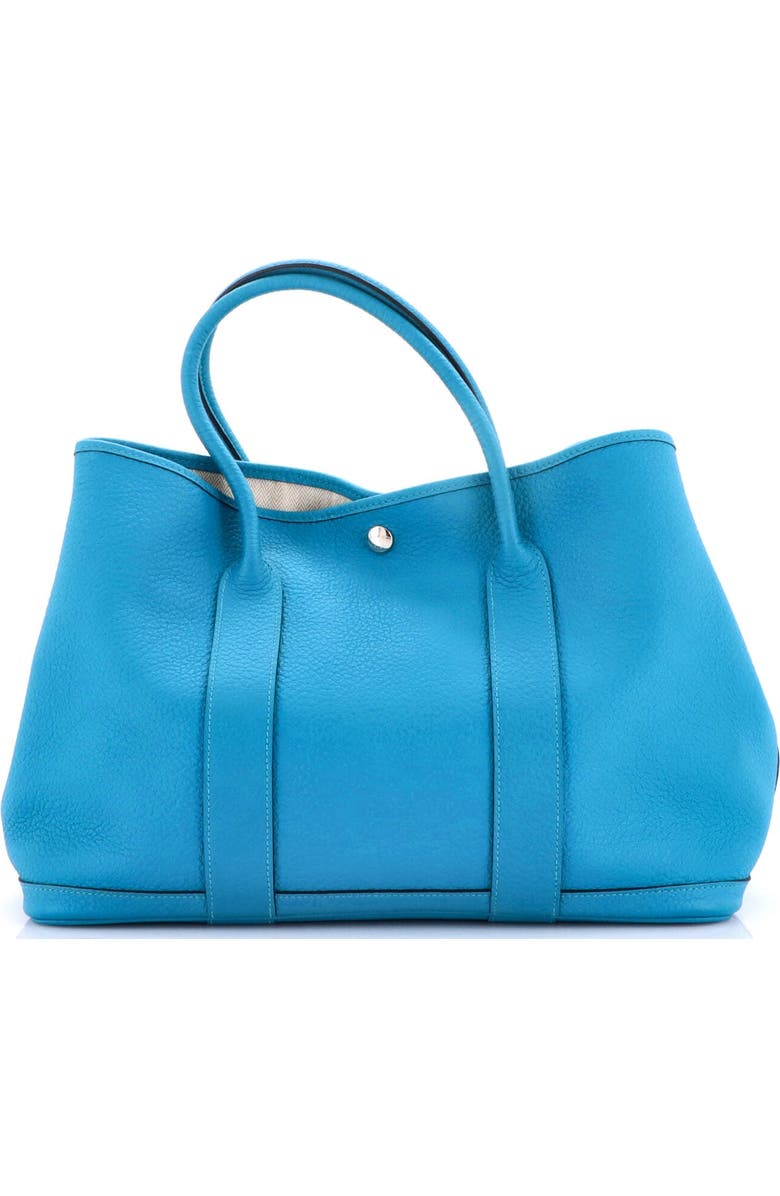 Pre-Owned Hermes Garden Party Tote Leather 36, Alternate, color, Turquoise