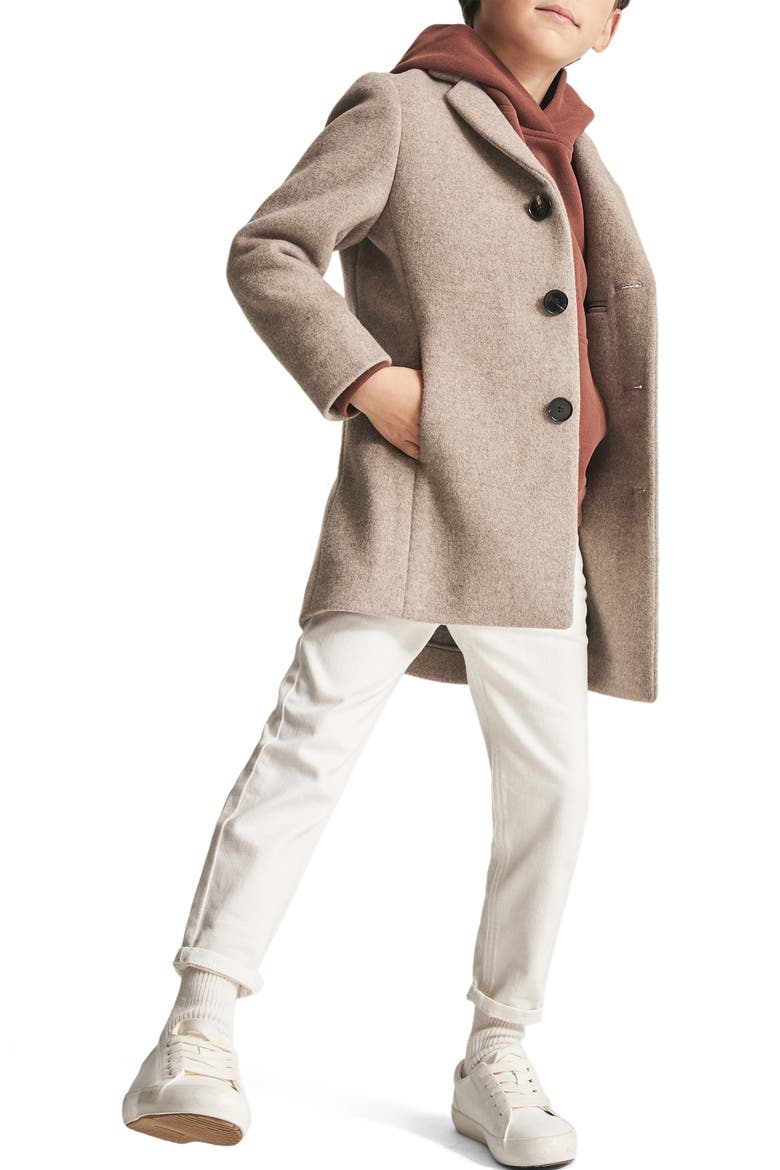 Kids' Gable Jr. Wool Blend Overcoat, Alternate, color, OATMEAL
