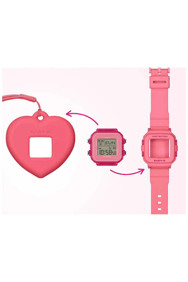 Baby-G Digital Resin Strap Watch Set, 39mm, Alternate, color, PINK