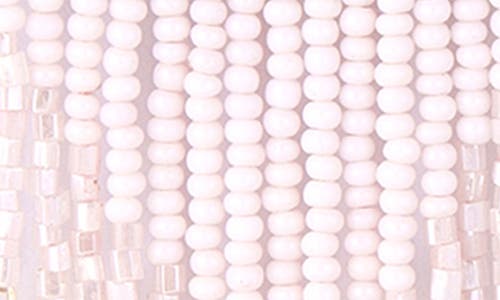 Deepa Gurnani Circe Beaded Fringe Drop Earrings In Baby Pink
