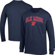 Champion Men's Champion  Navy Ole Miss Rebels Arch Over Logo Long Sleeve T-Shirt
