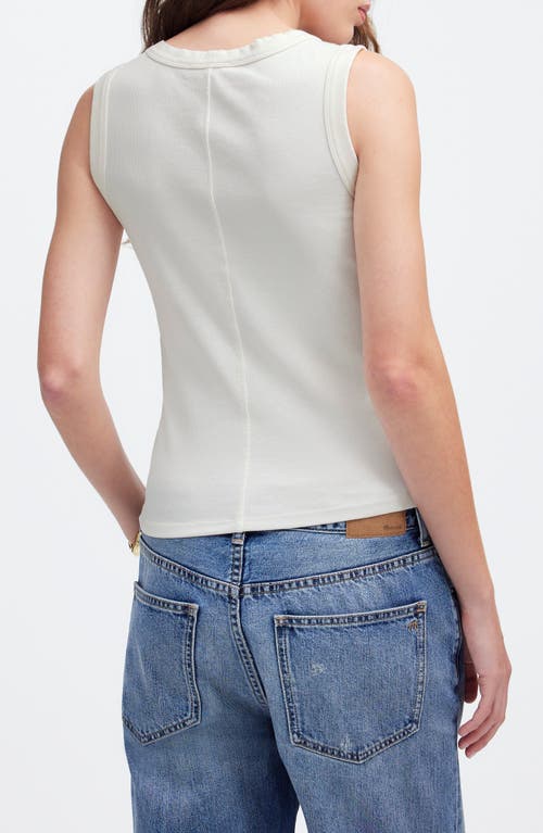 Madewell High V-neck Regenerative Cotton Rib Tank In Lighthouse