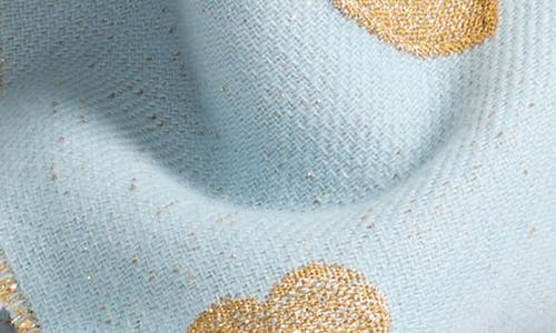 Valentino Garavani Metallic Heart Jacquard Virgin Wool & Cashmere Blend Fringe Scarf In Gold