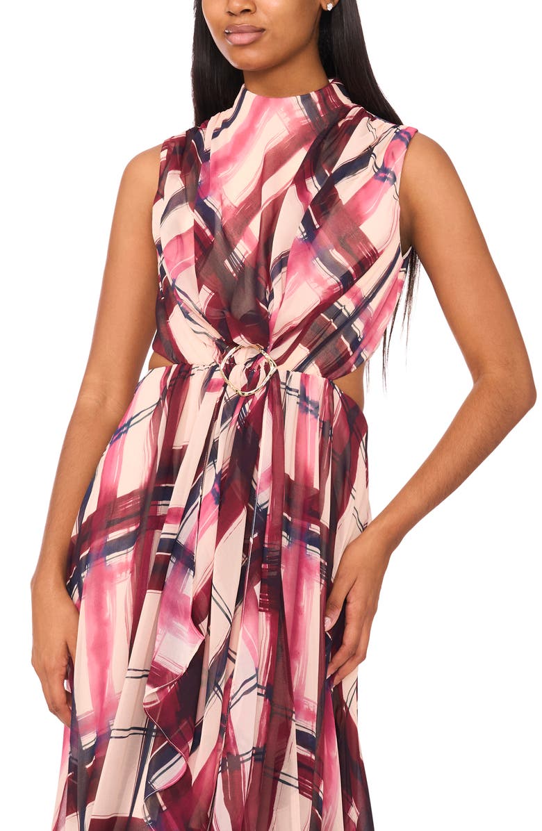 Parker The Evette Mock Neck Evening Dress, Alternate, color, Zinfandel