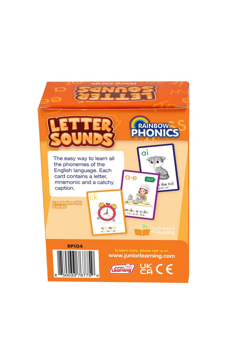Junior Learning Rainbow Phonics Letter Sounds 151 Flash Cards, Alternate, color, Multicolored