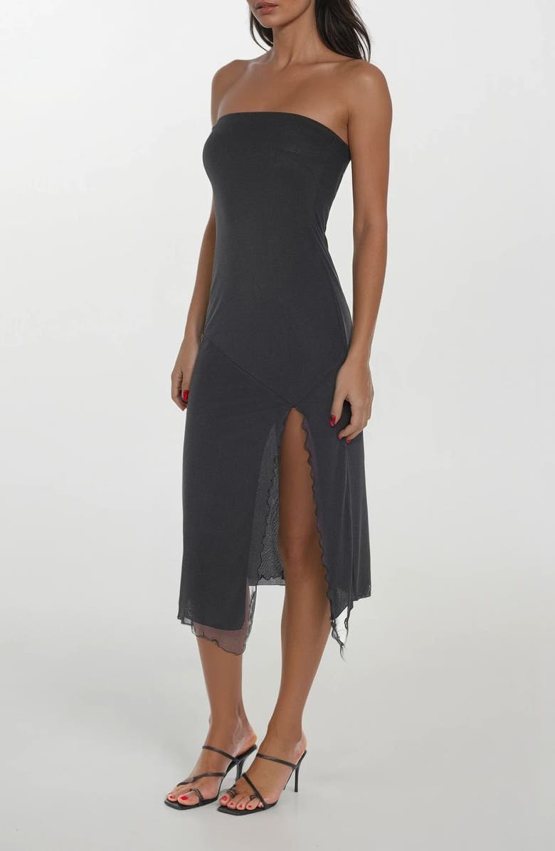 bebe Powermesh Strapless Midi Dress, Alternate, color,