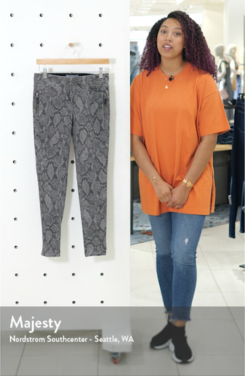 Ab-Solution Print Side Zip Ankle Skinny Jeans, sales video thumbnail