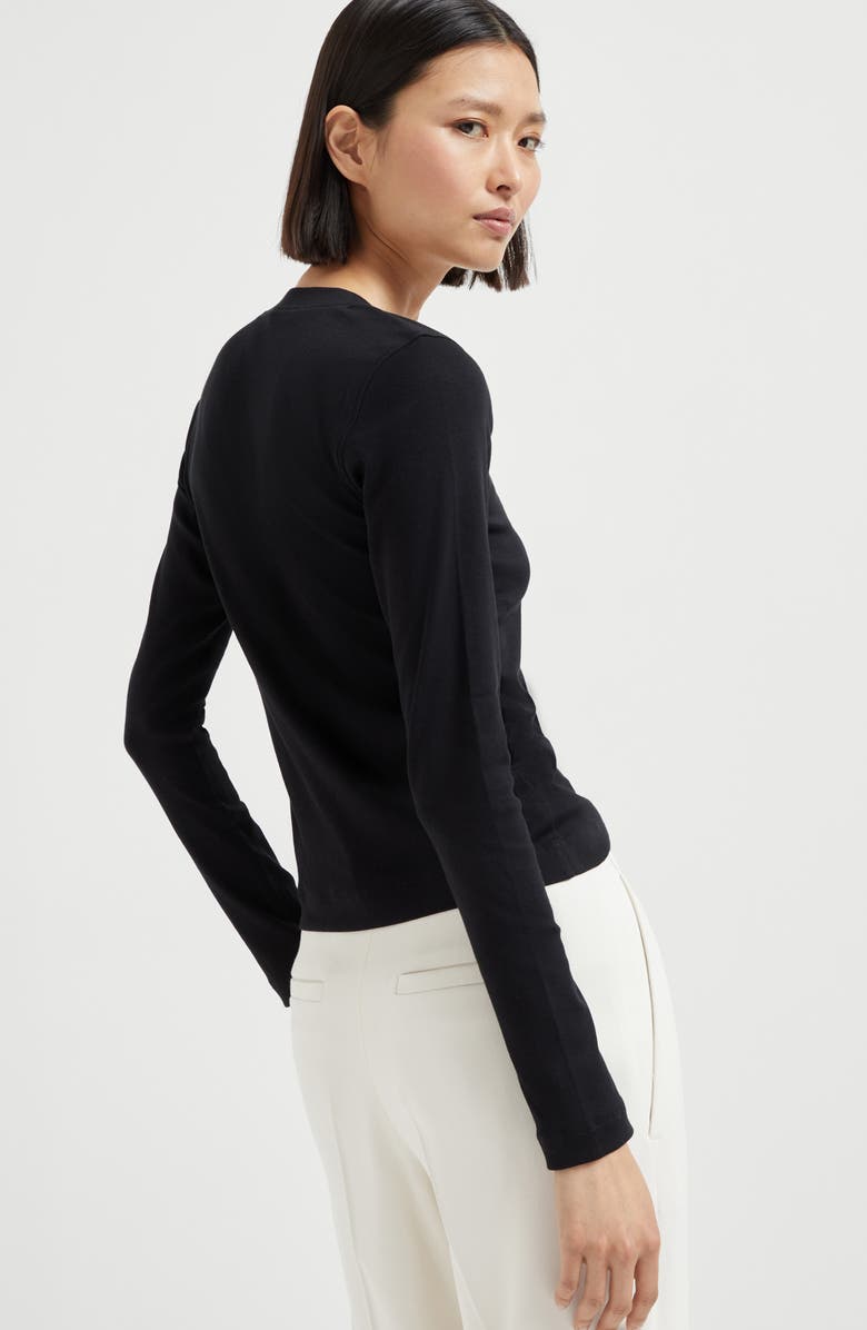 Brunello Cucinelli Ribbed jersey T-shirt, Alternate, color, Black