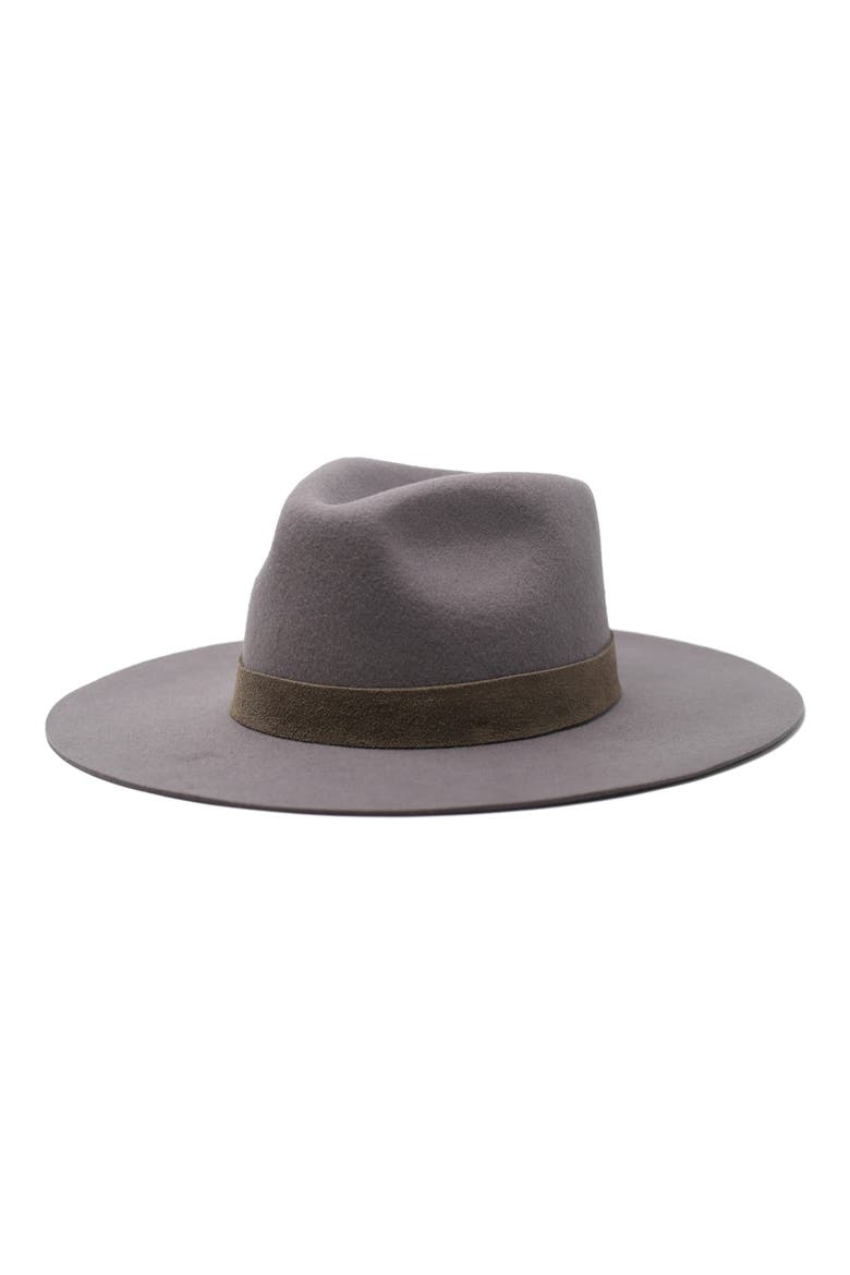 River High Crown Wool Fedora, Main, color, GREY