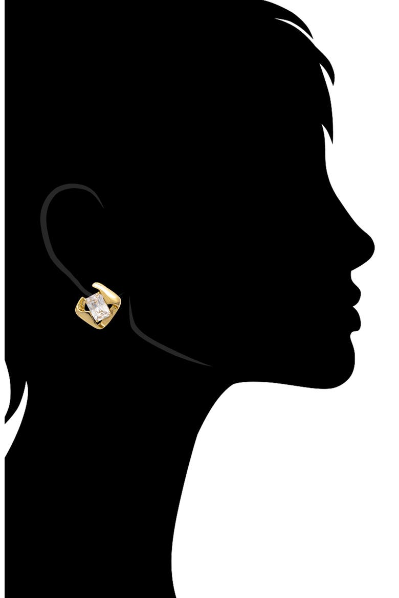 Baguette Stud Earrings, Alternate, color, CUBIC ZIRCONIA