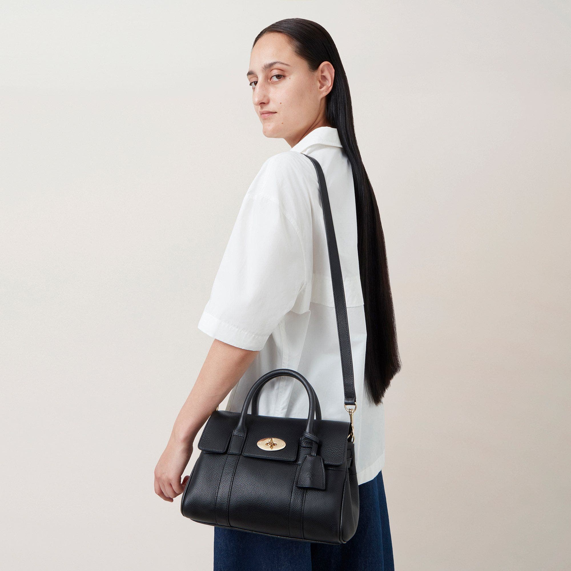 Mulberry Small Bayswater Satchel, Alternate, color, Black