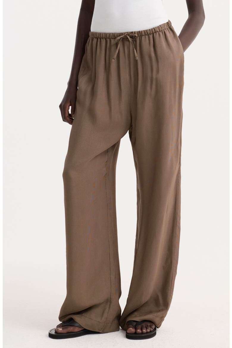 Mini Check Relaxed Drawstring Pants, Main, color, BROWN MINI CHECK