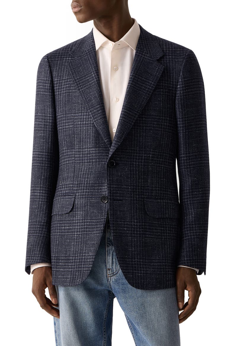 Cashmere Silk & Linen Formal Jacket, Main, color, NAVY BLUE