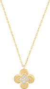 EFFY 14K Gold Plated Sterling Silver Diamond Flower Pendant Necklace