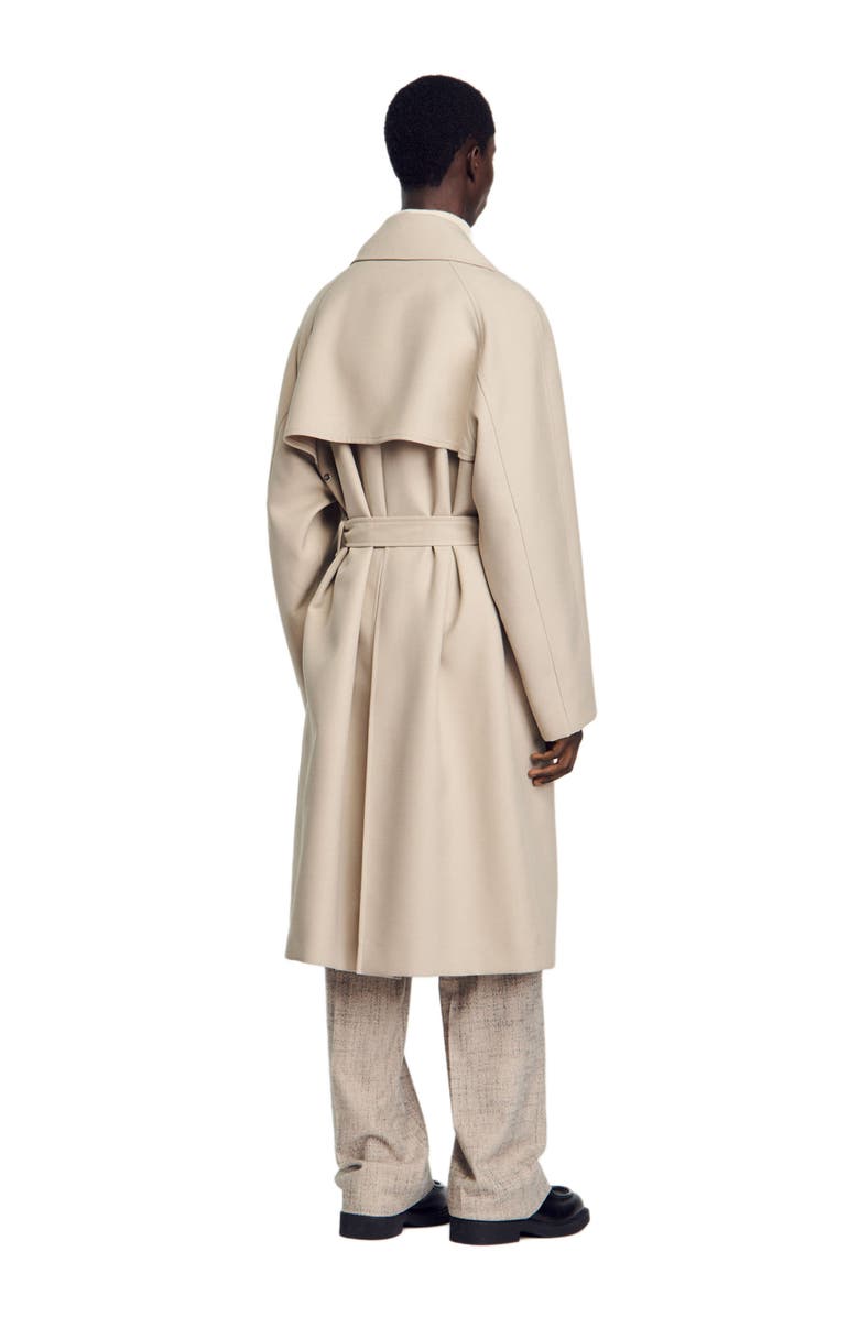 SANDRO Long trench coat, Alternate, color, 