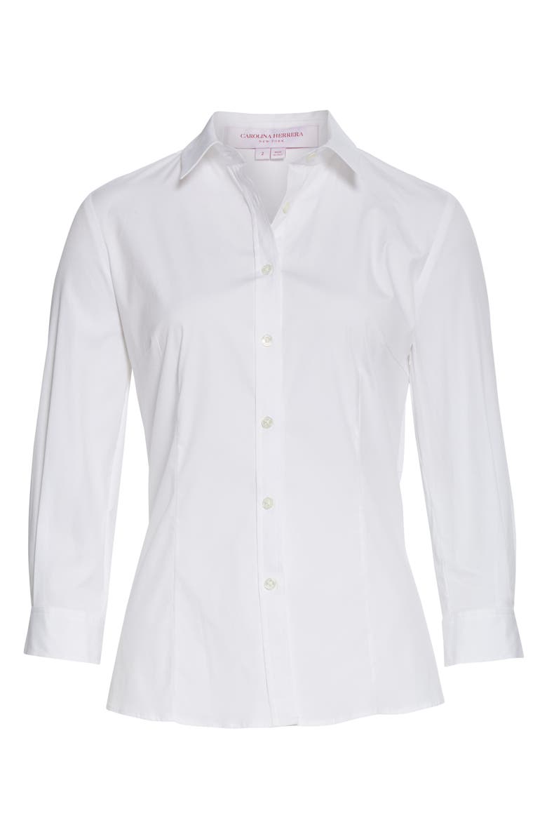 Carolina Herrera Poplin Shirt, Alternate, color, White