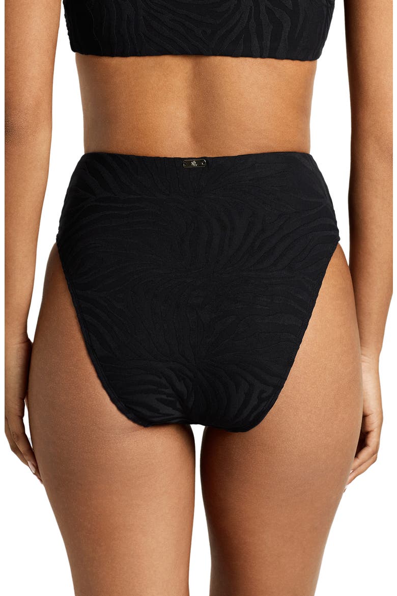 Modern High Waist Bikini Bottoms, Alternate, color, BLACK