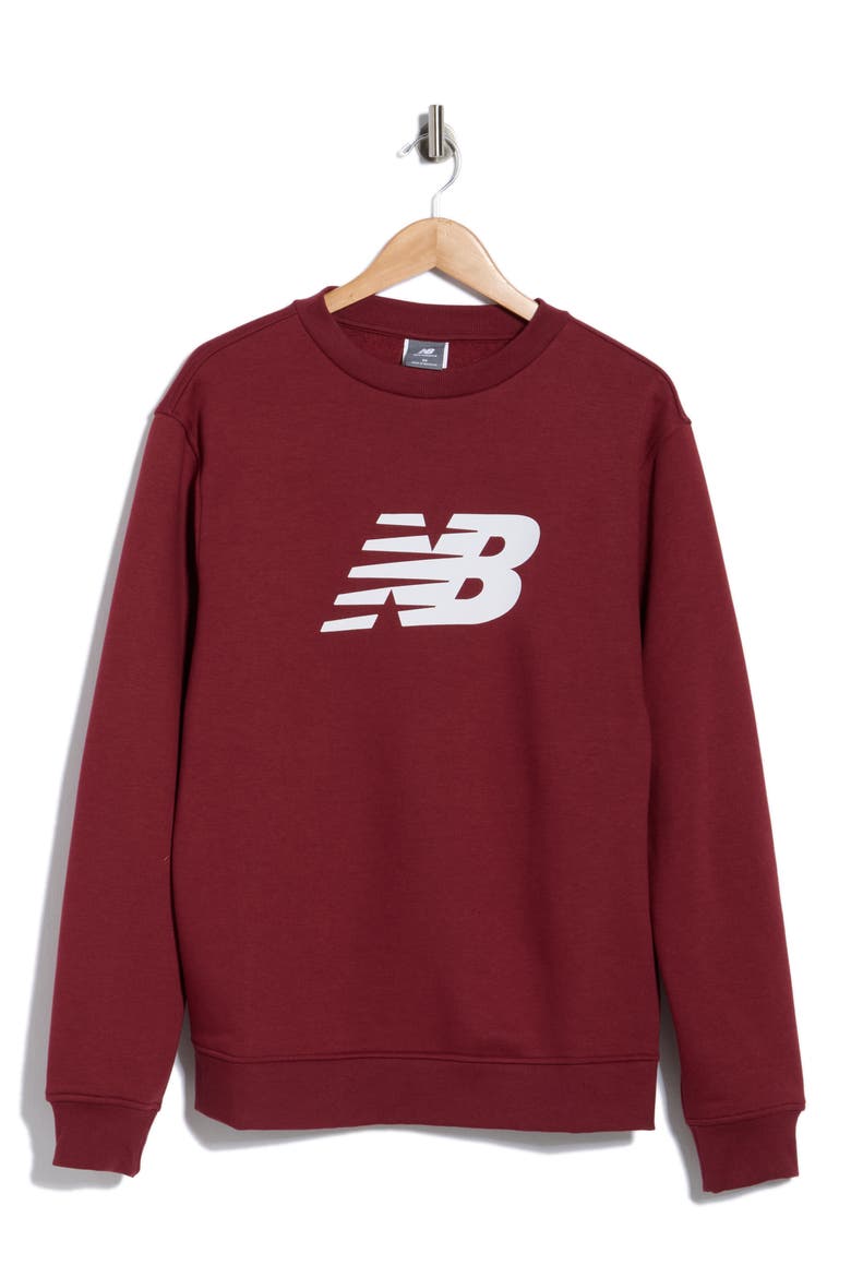 Sport Core Brushed Crewneck Sweatshirt, Alternate, color, BURGUNDY