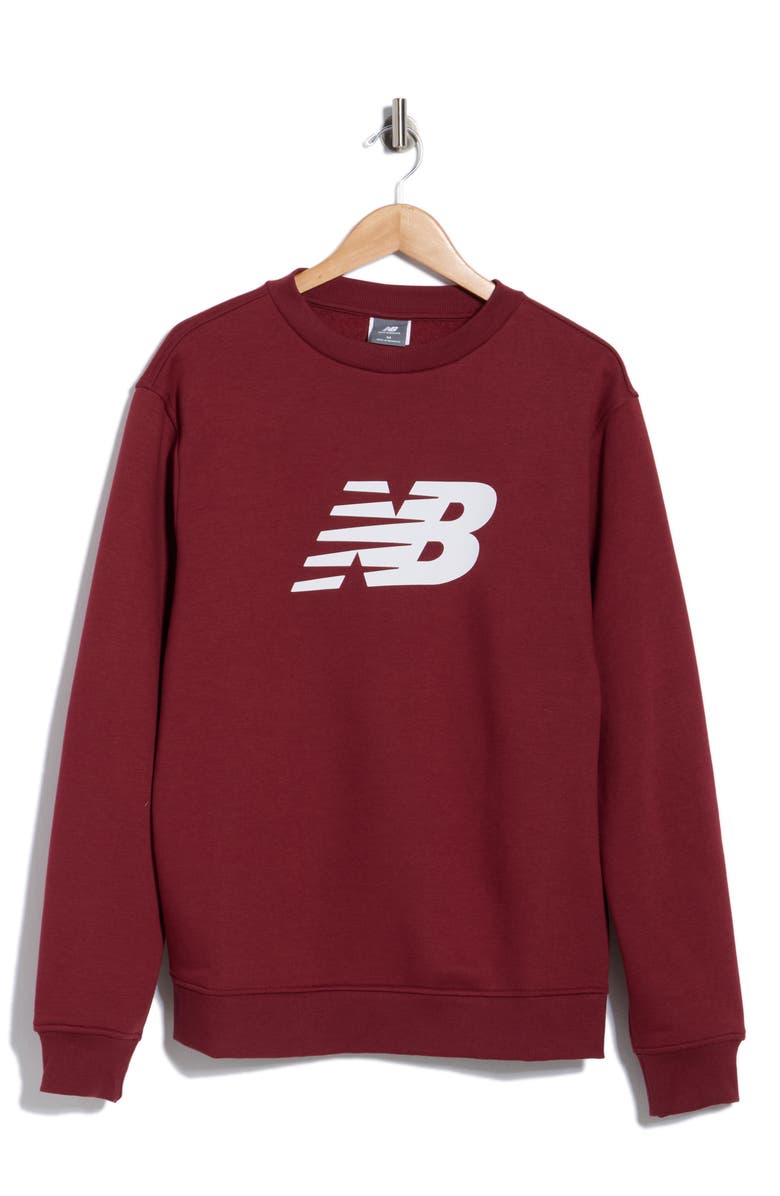 New Balance Sport Core Brushed Crewneck Sweatshirt, Main, color, Burgundy