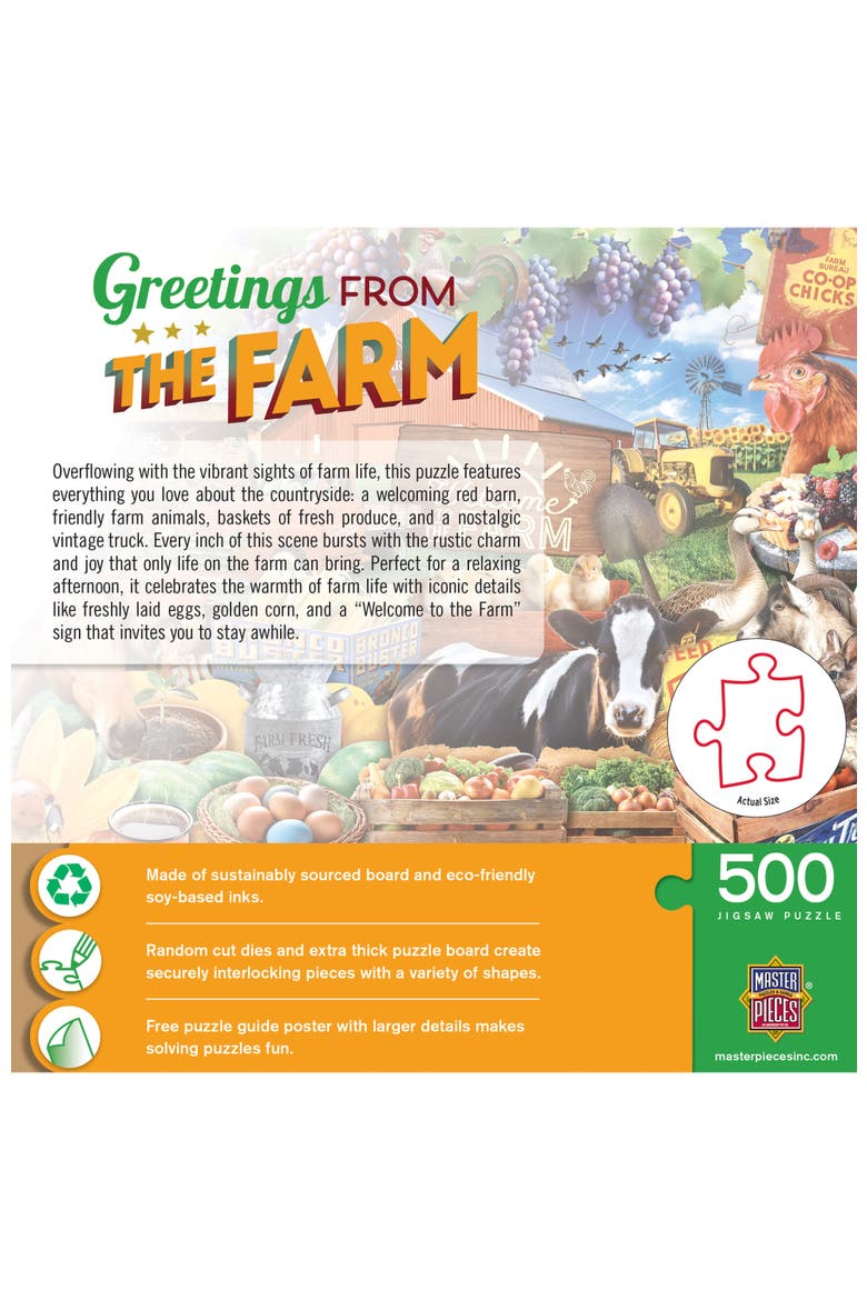 Greetings From the Farm 500pc Puzzle, Alternate, color, Multicolor