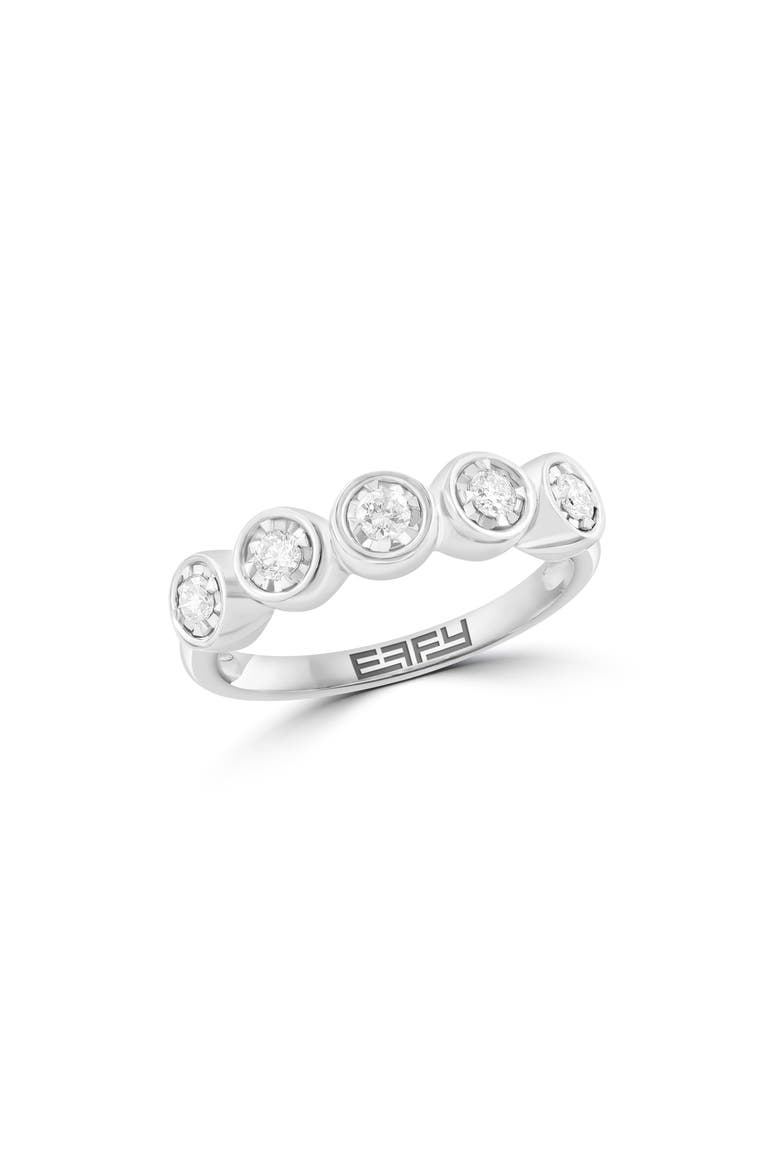 Sterling Silver Diamond Five-Stone Ring, Main, color, WHITE