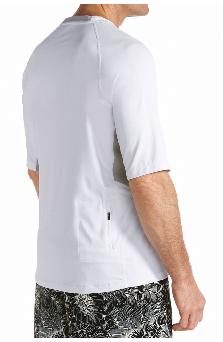 Coolibar Men's Ultimate Short Sleeve Rash Guard, UPF 50+ Sun Protection, Alternate, color, White