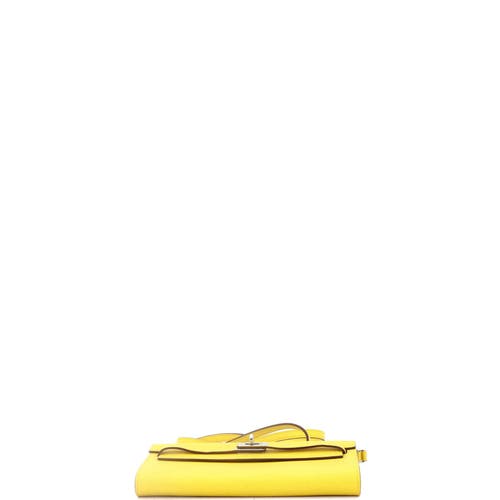 Pre-owned Hermes  Hermes Kelly To Go Wallet Evercolor In Green
