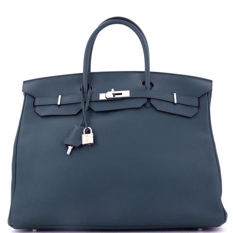 Birkin Handbag Blue Togo with Palladium Hardware 40
