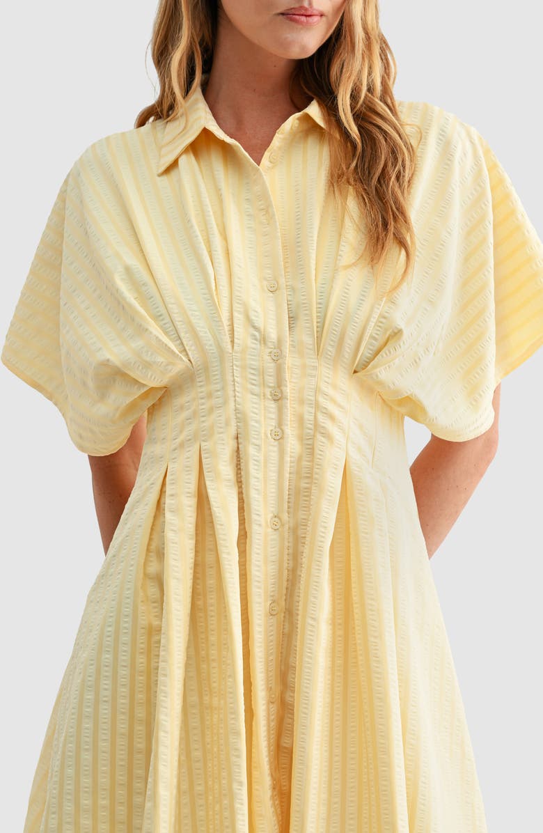 Mila Mae Dolman Sleeve Minidress, Alternate, color, Yellow Stripe