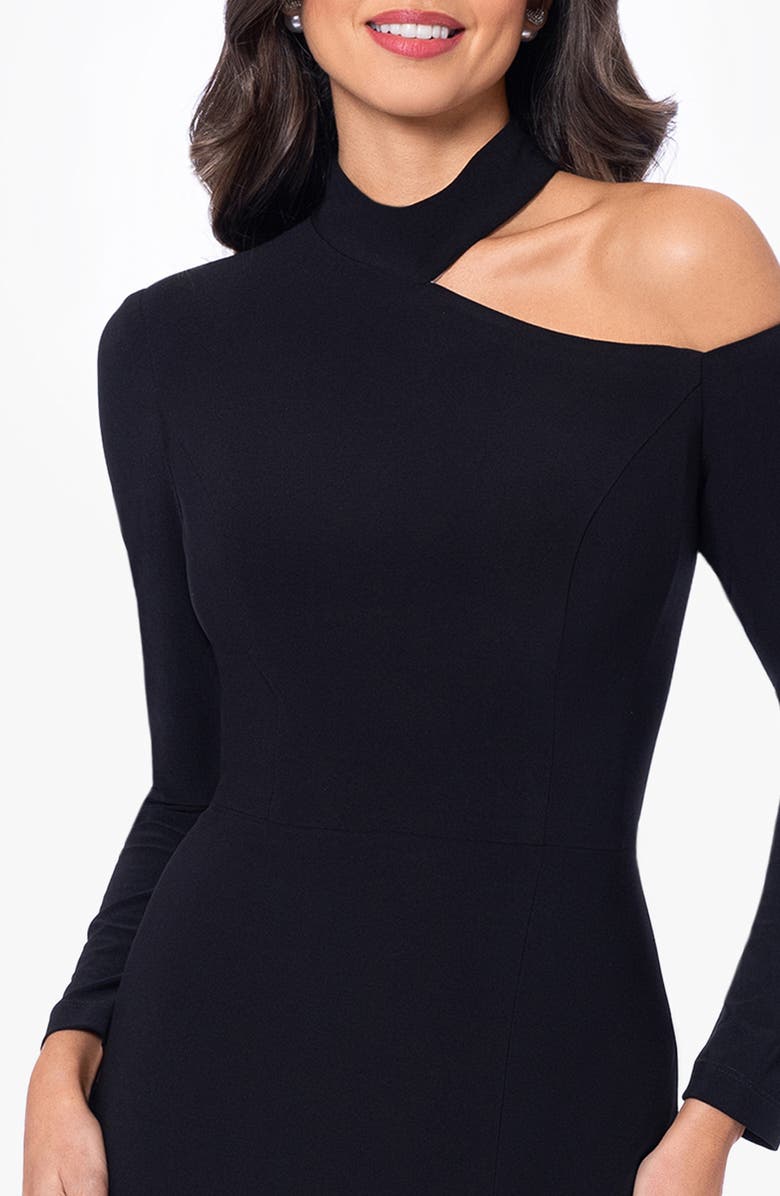 Xscape Evenings Cutout Shoulder Long Sleeve Gown, Alternate, color, 