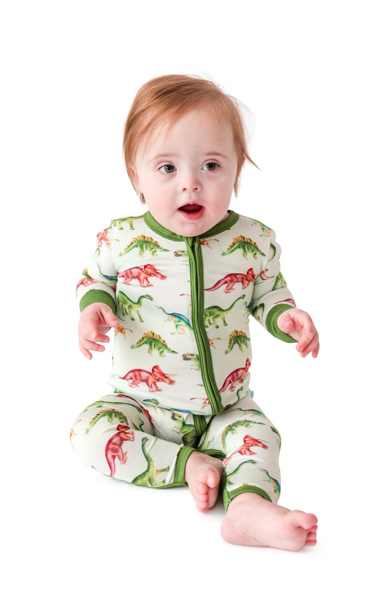 Posh Peanut Buddy Fitted Convertible Footie Pajamas, Alternate, color, Open Green