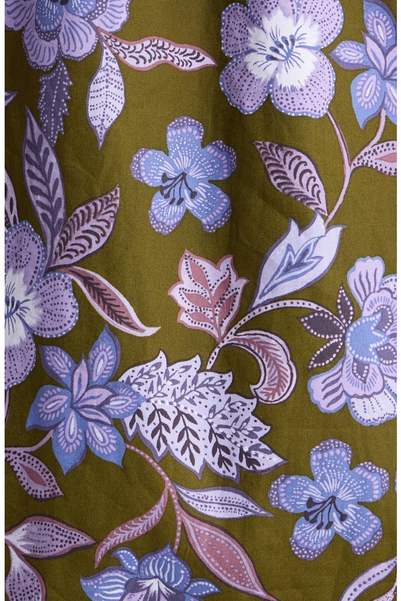 Fae Reverie Cotton Poplin Button-Up Shirt, Alternate, color, OLIVE-LAVENDER