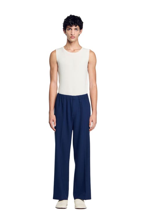 Sandro Wide-leg Trousers In Royal Blue