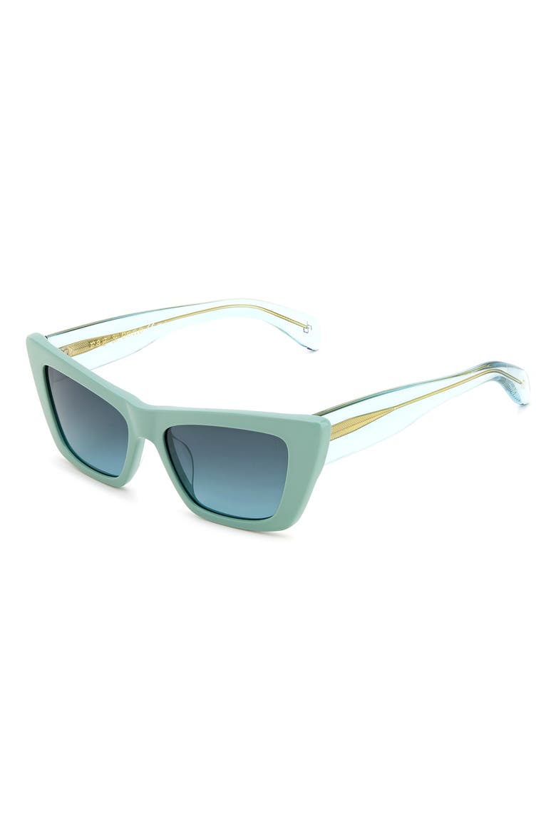 53mm Cat Eye Sunglasses, Alternate, color, GREEN/ GRAY SHADED GREEN
