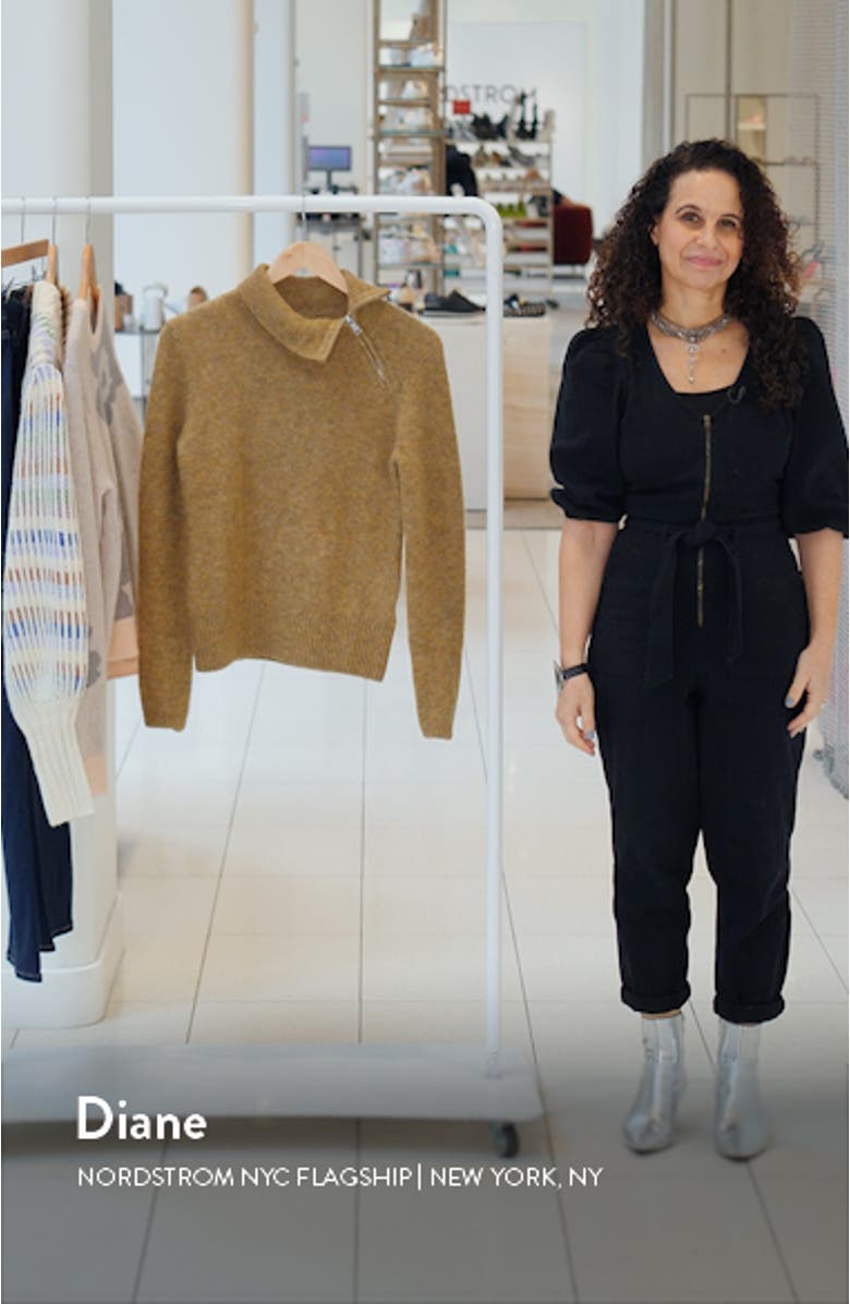 Odelle Alpaca Blend Zip Shoulder Sweater, sales video thumbnail