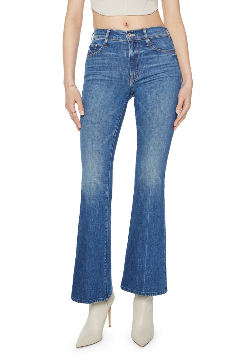 MOTHER The Weekend High Waist Stretch Denim Bootcut Jeans, Main, color, Its A Small World
