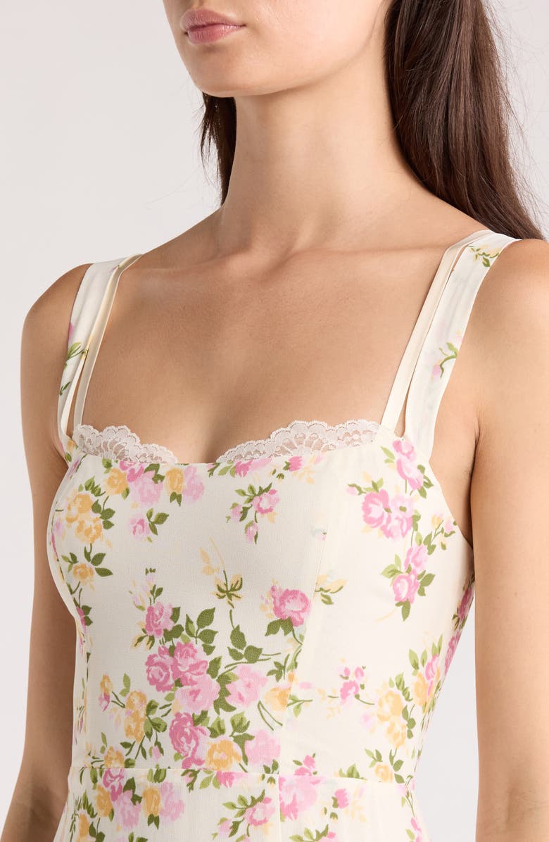 Reformation Irisa Floral Trumpet Dress, Alternate, color, Posy