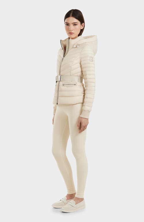 Rudsak Quilted Light Down Jacket With Removable Belt In Vanilla