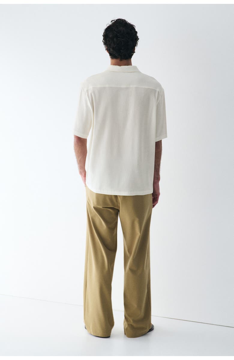 H&M Easy care relaxed-fit linen-blend shirt, Alternate, color, Cream