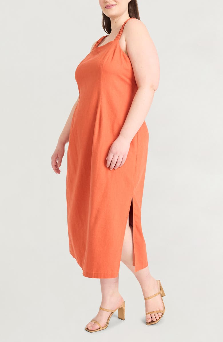 The Good Journey Linen Blend Midi Dress, Alternate, color, Bruschetta