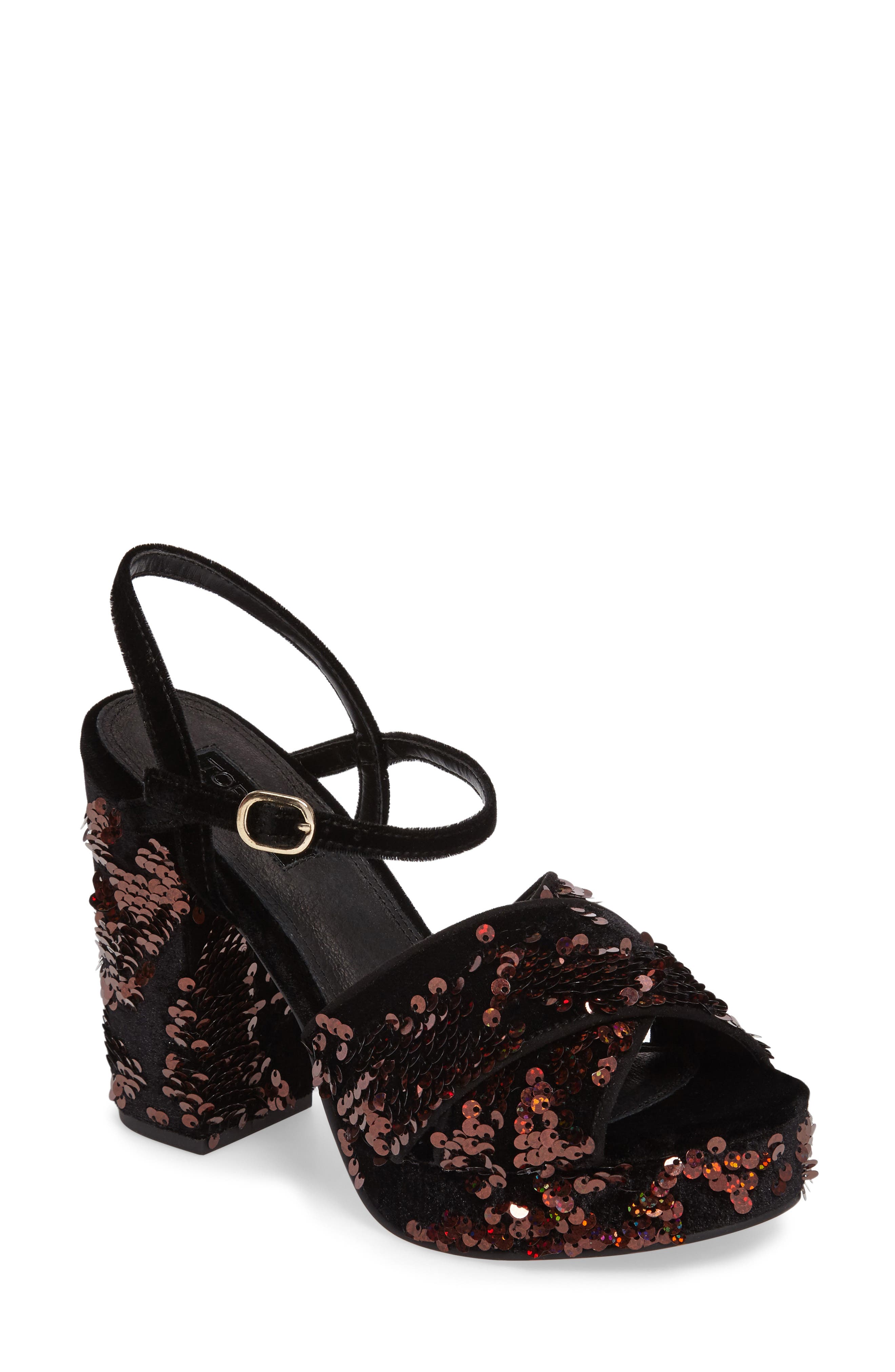 Topshop 'Leona' Print Platform Sandal, Main, color, 