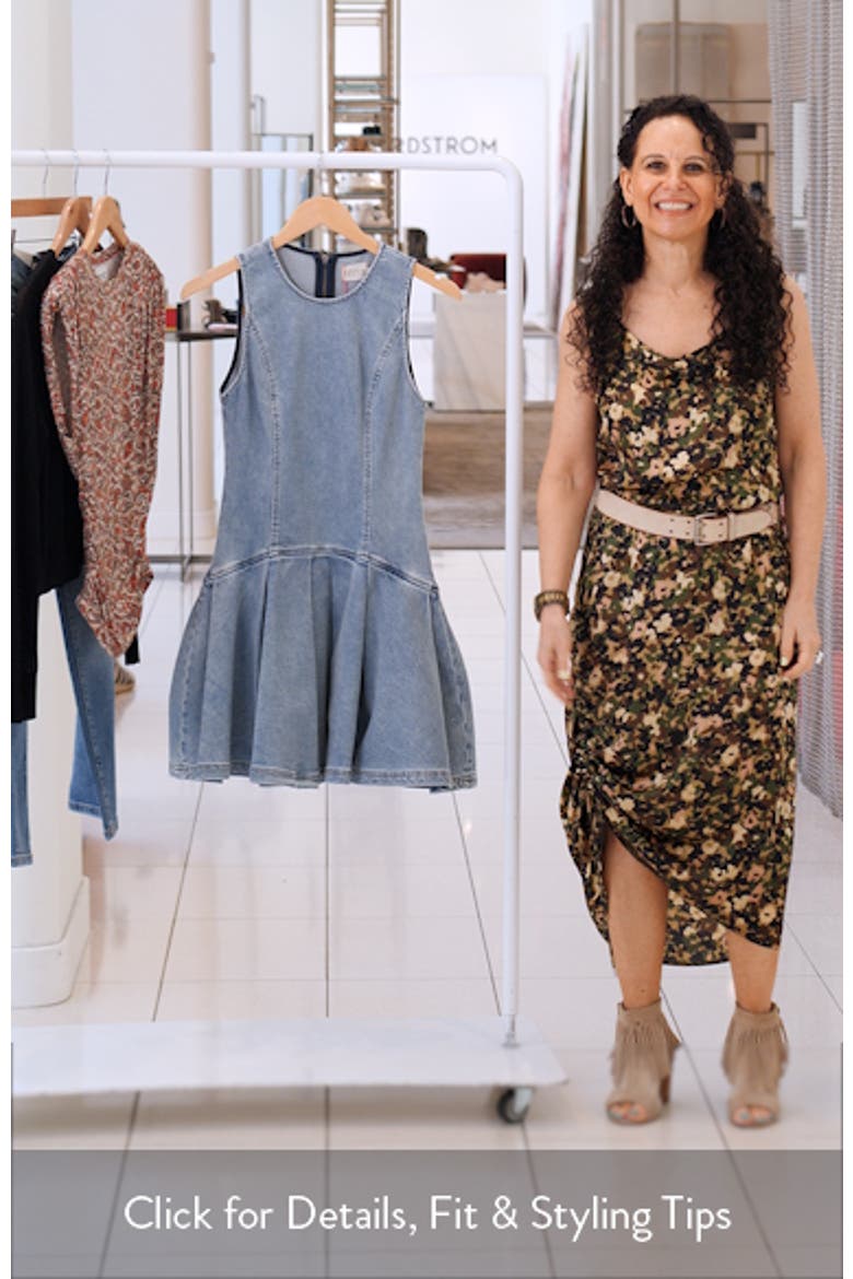Adley Pleated Drop Waist Denim Minidress video