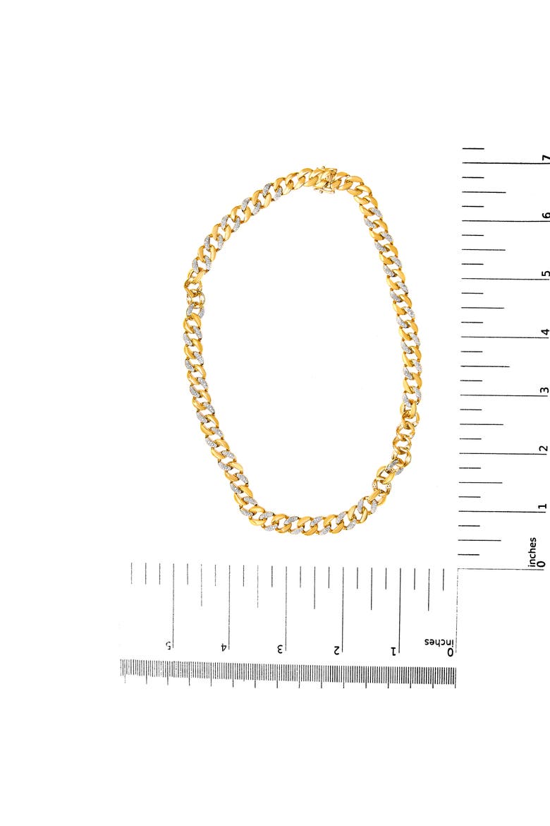 14K Yellow Gold Plated Silver 1.0 Cttw Diamond Cuban Link Necklace, Alternate, color, Yellow Gold over Silver