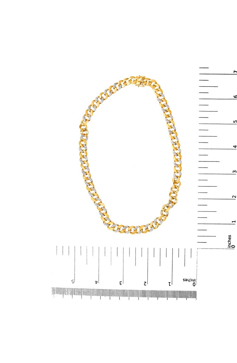 Haus of Brilliance 14K Yellow Gold Plated Silver 1.0 Cttw Diamond Cuban Link Necklace, Alternate, color, Yellow Gold Over Silver