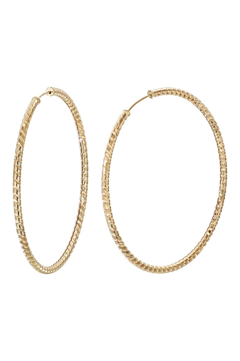 14K Gold Large Rope Hoop Earrings (Nordstrom Exclusive), Main, color, 14K YELLOW GOLD