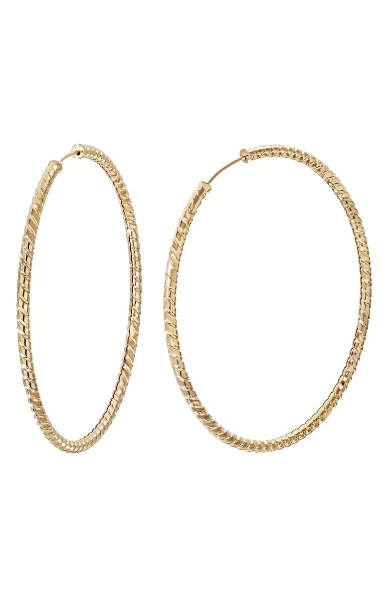 Bony Levy 14K Gold Large Rope Hoop Earrings, Main, color, 14K Yellow Gold