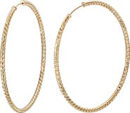Bony Levy 14K Gold Large Rope Hoop Earrings