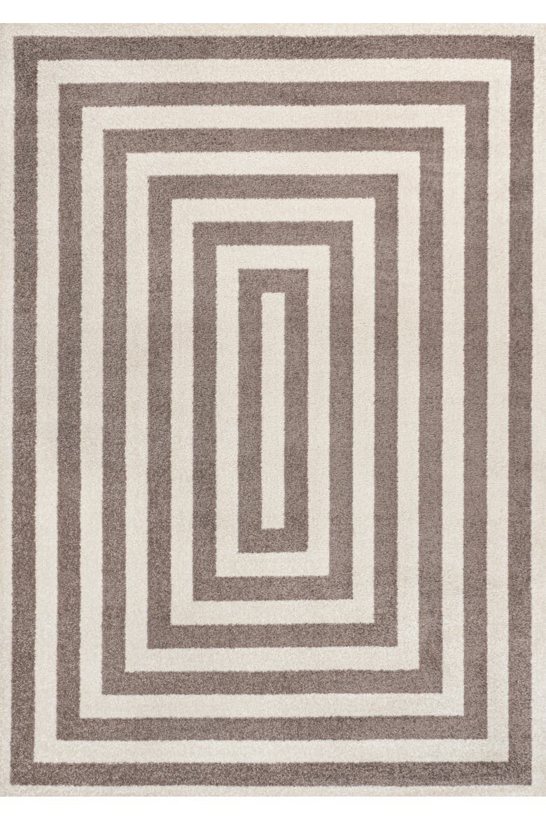 Bandol Modern Classic Mitre Stripe Area Rug, Main, color, Brown/Ivory