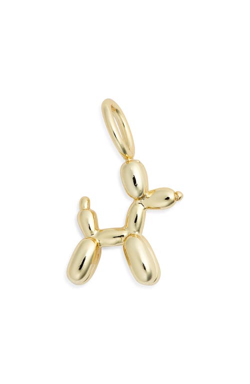 The Sis Kiss Balloon Dog Charm In Gold