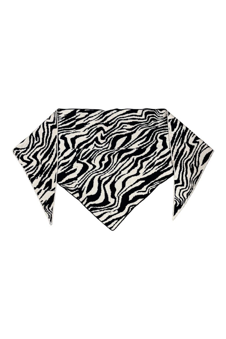 Reversible Triangle Scarf, Main, color, BLACK/ WHITE